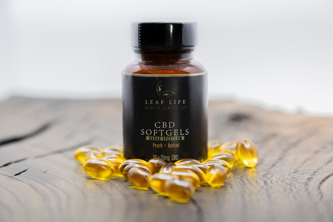 Leaf Life Softgels 25mg CBD (brzoskwinia-morela)